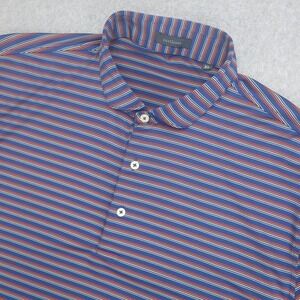 TurTleson Polo Golf Shirt men's XL Blue‎ Striped Polyester Performance Stretch